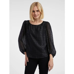 Orsay Black Ladies Patterned Blouse - Women