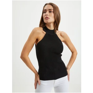 Black Women Ribbed Top Guess Shayna - Women