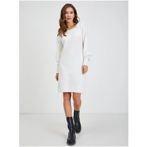 White Women's Ribbed Sweater Dress ORSAY - Ladies