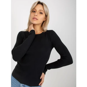 Black women's classic sweater with viscose