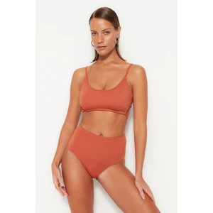 Trendyol Bikini Top - Brown - Plain