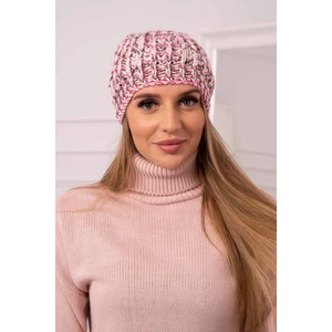 Cap with pompom Maria K335 powder pink