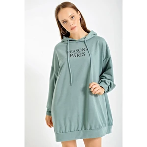 Bigdart 4125 Oversize Sweat Dress - Aqua Green