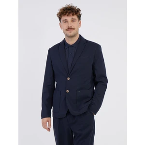 Dark blue men's blazer with linen ONLY & SONS Eve - Men