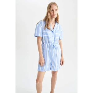 DEFACTO Short Sleeve Striped Dungarees