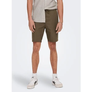 Brown Men's Linen Shorts ONLY & SONS Linus - Men