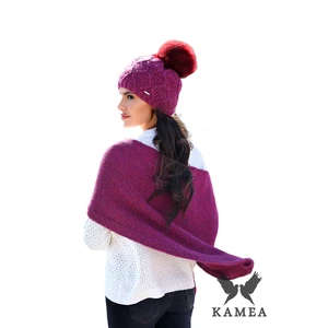 Dámský set Kamea Kamea_Set_Hat&Scarf_K.22.219.20_Raspberry