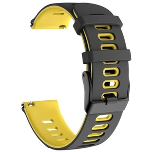 4wrist Silikonový řemínek pro Garmin 20 mm - Black/Yellow