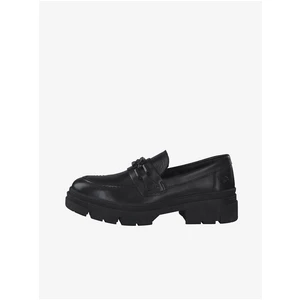 Black Women's Leather Moccasins Tamaris - Women