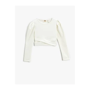 Koton Basic Crop T-Shirt Ribbed Long Sleeve