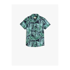 Koton Shirts With Short Sleeves, Cotton Tropical Print