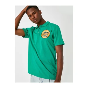 Koton College Embroidered Polo Neck T-Shirt