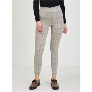 Beige ladies shortened checked trousers ORSAY - Ladies