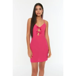 Trendyol Fuchsia Strap Cut Out Detailed Dress