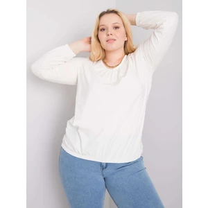 Ecru plus size cotton blouse