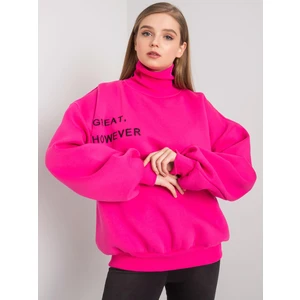 Sweatshirt with turtleneck and fuchsia filling