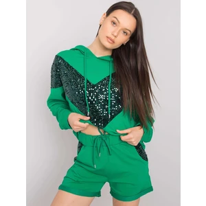 Green women's set with sequins