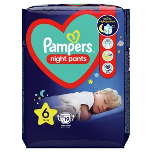 Pampers Night Pants Size 6 plienkové nohavičky na noc 15+ kg 19 ks