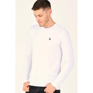 T8588 DEWBERRY BIKE COLLAR MEN'S SWEATSHIRT-SNOW WHITE