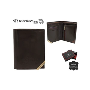 Dark brown and brown vertical men's wallet