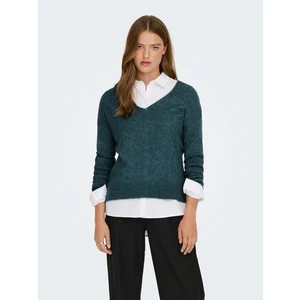 Dark green brindle sweater JDY Elanora - Women