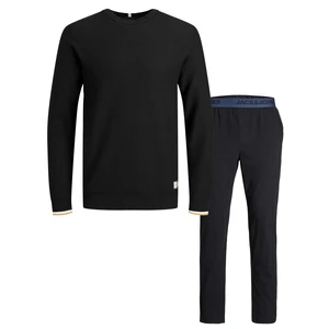 Jack&Jones Pánske pyžamo JAC Stan dard Fit 12221858 Black Pants Black XXL