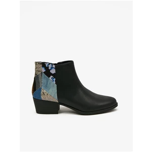 Black Desigual Dolly Women's Patterned Heeled Ankle Boots - Women
