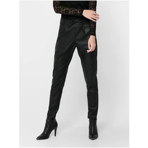 Black Women's Leatherette Trousers ONLY Pop Trash - Women