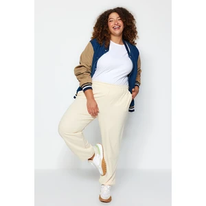 Trendyol Curve Beige Basic Jogger Knitted Elastic Cuff Sweatpants