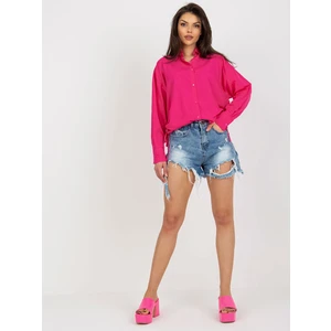 Fuchsia Women's Oversize Collared Shirt