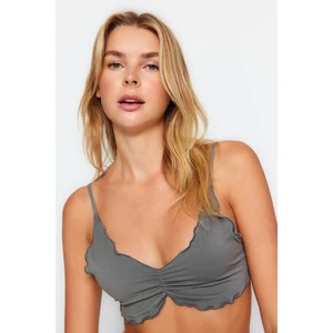 Trendyol Grey Seamless/Seamless Rope Strap Capless Bralette Knitted Bra