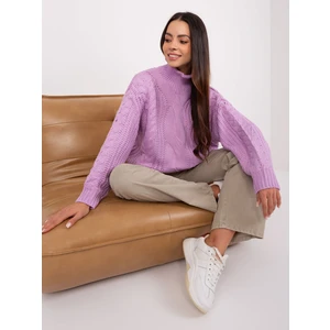 Light purple oversize sweater with puffed sleeves