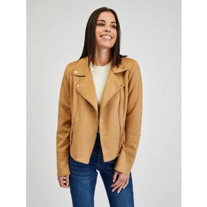 Orsay Light brown women's crooked jacket in suede finish Tina - Women