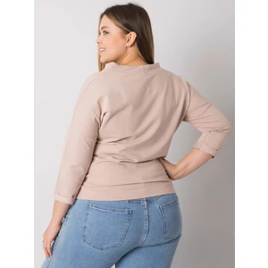 Plus size light beige sweatshirt without Pasadena hood