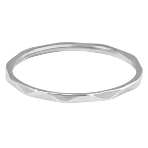 Troli Minimalistický oceľový prsteň s jemným dizajnom Silver 60 mm