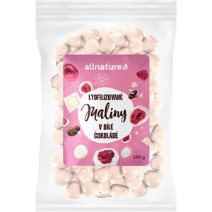 ALLNATURE Mrazom sušené maliny v bielej čokoláde 100 g