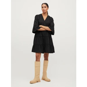 Black dress with ruffles VILA Etina - Women