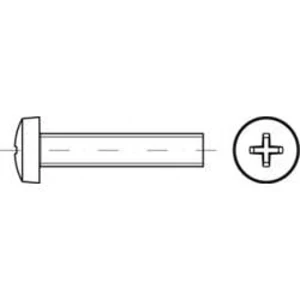 Válcové šrouby s čočkovou hlavou TOOLCRAFT TO-5430870, N/A, M2,5, 10 mm, ocel, 200 ks