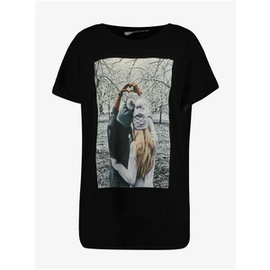 Haily ́s Black T-shirt with print Hailys Lia - Women