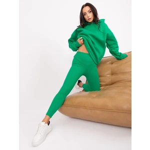 Green casual set with sweatshirt