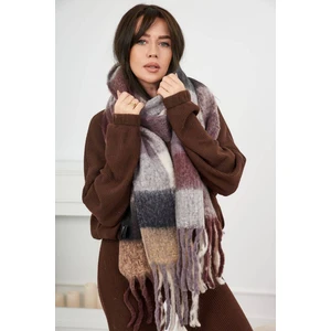 6060 Women's scarf brown + grey