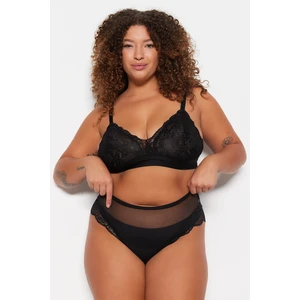 Trendyol Curve Black Straight Mesh Hipster Panties