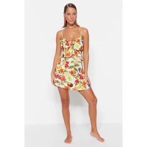 Trendyol Floral Patterned Mini Woven Beach Dress with Accessories