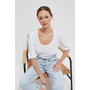 Moodo Balloon Sleeve Blouse - White