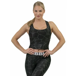 Nebbia Nature Inspired Sporty Crop Top Racer Back Black S Fitness tričko