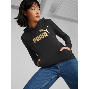 Puma ESS+ Metallic Logo Hoodie TR Mikina Černá