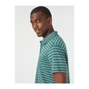 Koton Striped Pocket Polo Neck T-Shirt