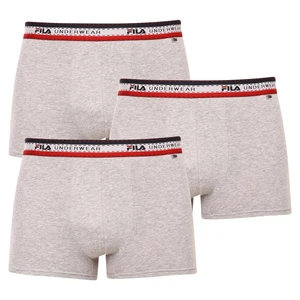 3PACK pánské boxerky Fila šedé