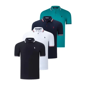 QUAD SET T8594 DEWBERRY MENS T-SHIRT-BLACK-WHITE-NAVY-GREEN