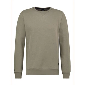 Khaki sweatshirt for men with round neckline SUBLEVEL